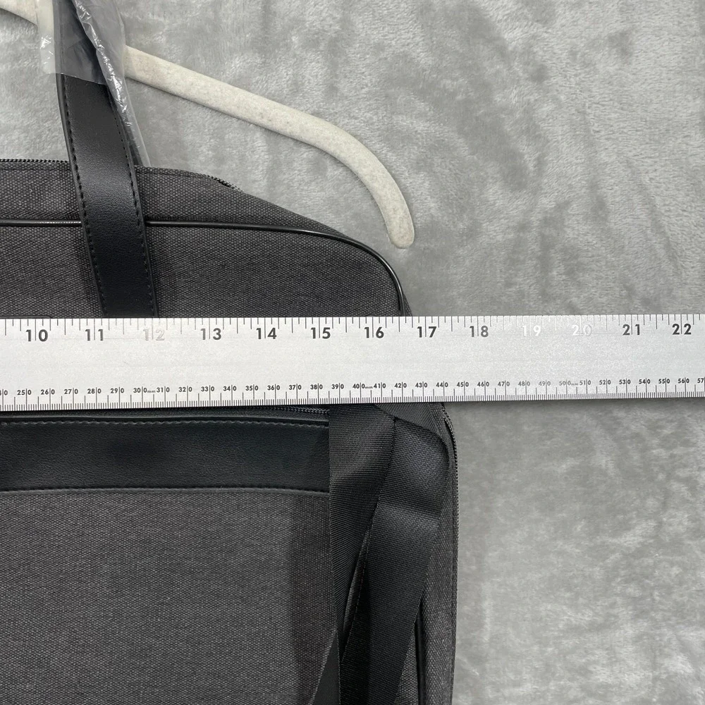 John Varvatos Canvas Tote Lightweight Laptop Messenger‎ Bag Gray/Black NWOT